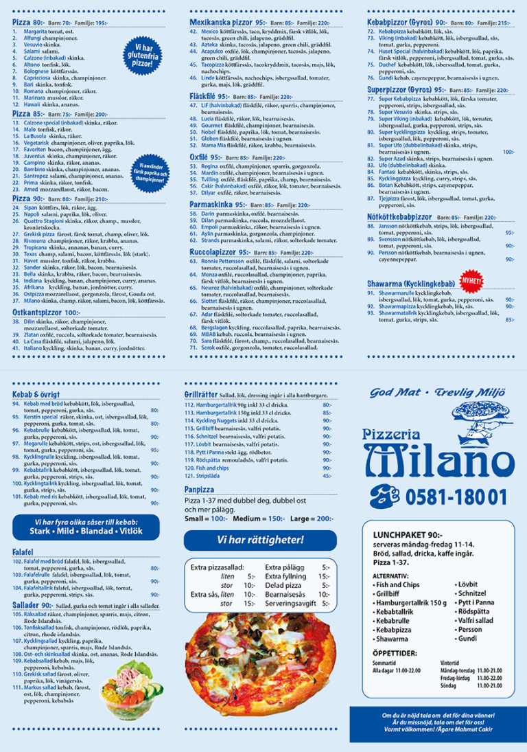 Milano meny